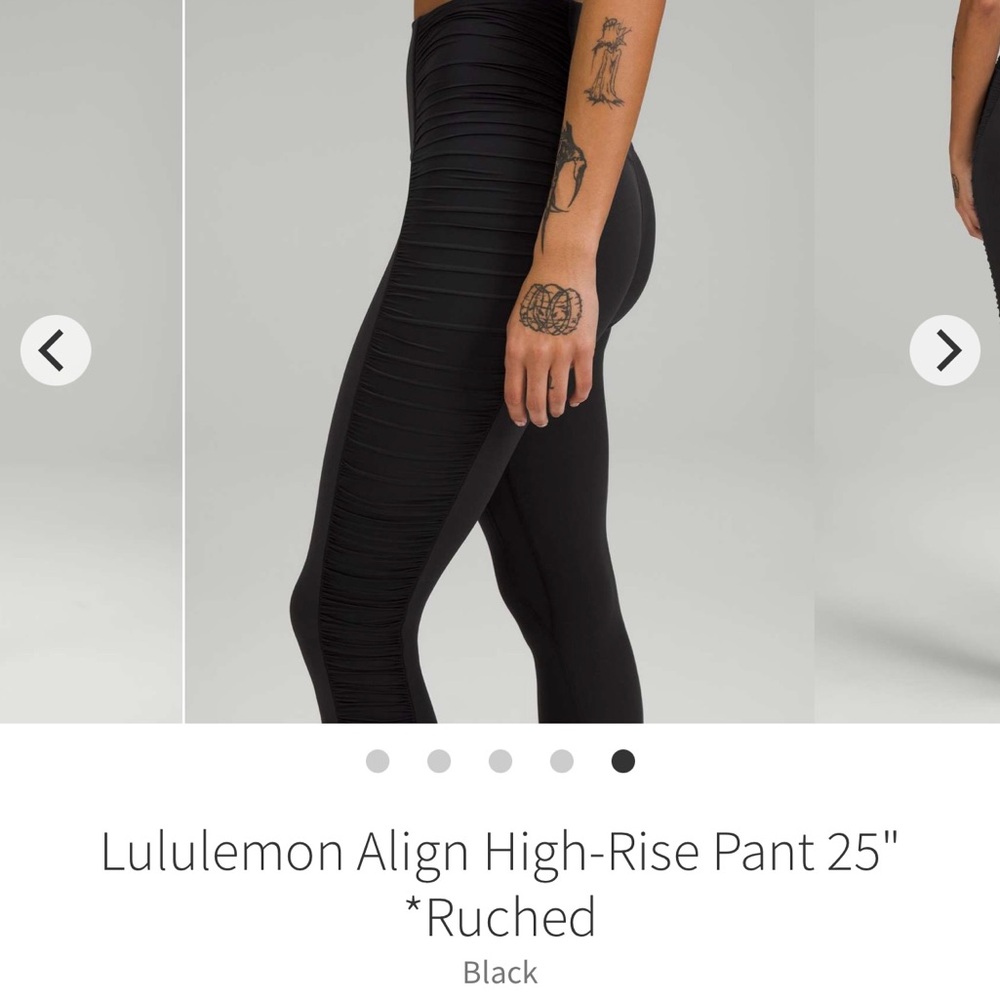 LuLuLemon Align Ruched Side Leggings Nulu Black Size 8 25”